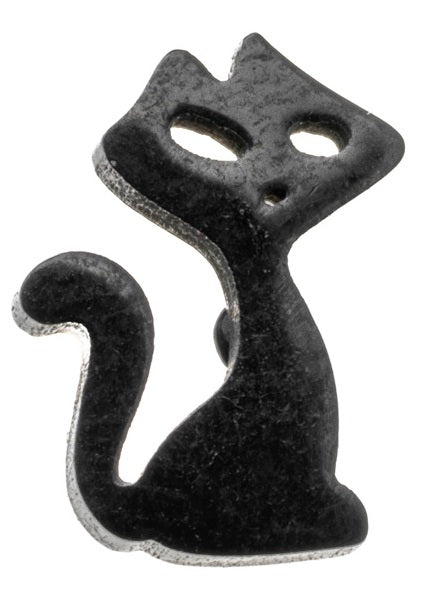 BORGHETTI ORECCHINO ACCIAIO GATTO NERO