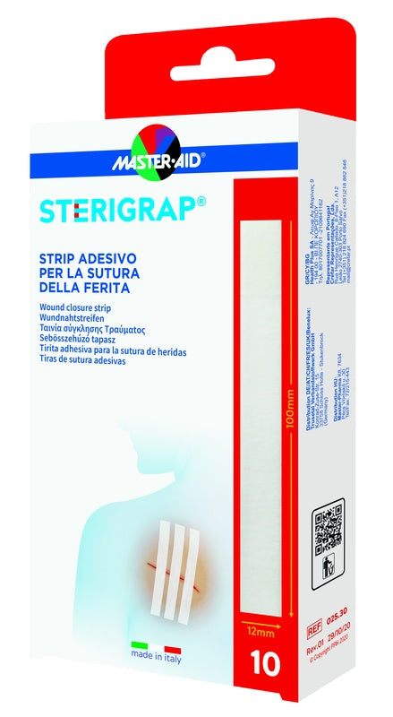 PIETRASANTA MASTER-AID STERIGRAP STRIP ADESIVO SUTURA FERITE 32x8 mm - Confezione da 10 pezzi