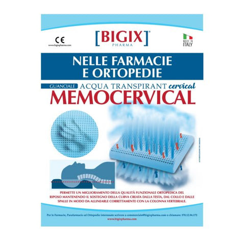 BIGIX PHARMA GUANCIALE MEMOCERVICAL CUSCINO ANATOMICO ACQUA TRASPIRANT