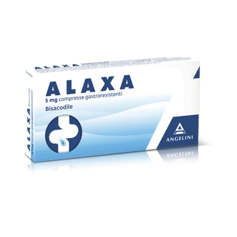 ALAXA - 5MG COMPRESSE GASTRORESISTENTI STITICHEZZA - Confezione con 20 compresse gastroresistenti.