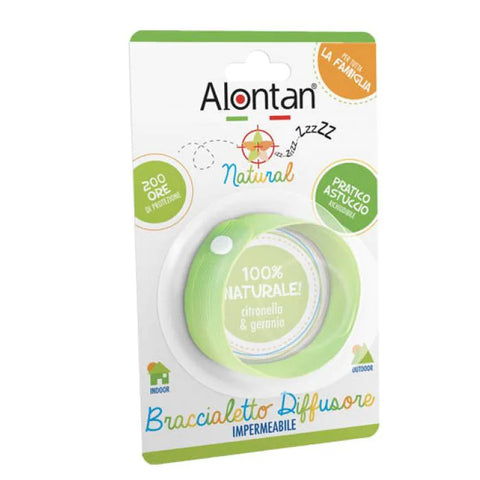 ALONTAN BRACCIALETTO ANTIZANZARE a base di oli essenziali di citronella e geranio - 1 PZ