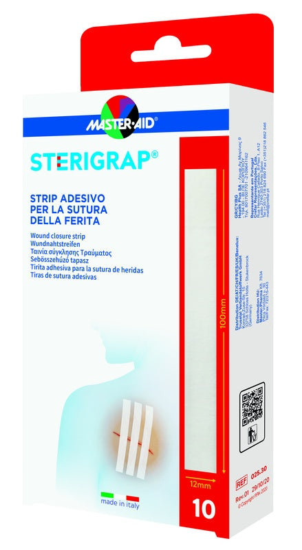 PIETRASANTA MASTER-AID STERIGRAP STRIP ADESIVO SUTURA FERITE 32x8 mm  - Confezione da 10 pezzi