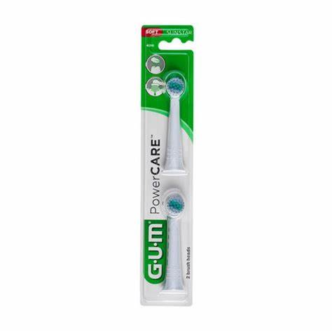 Gum Powercare refill testine di ricambio per spazzolino ricaricabile elettrico (2 pz)