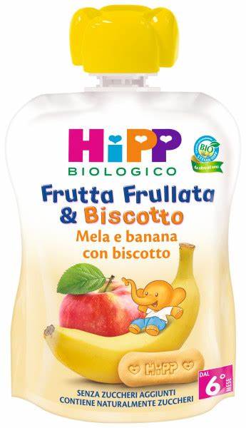 Hipp Fruit mélangé pomme et banane avec biscuit 90 ml