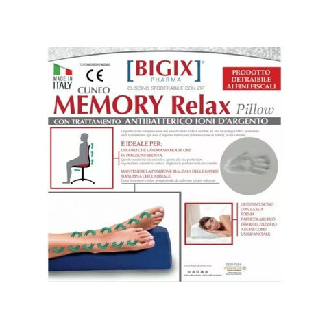 Biosynex Memory Relax Cuneo Oreiller avec traitement antibactérien