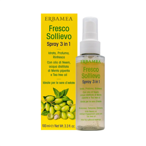 Erbamea Fresco Sollievo Spray 3 in 1 antizanzare - Confezione da 100 ml.