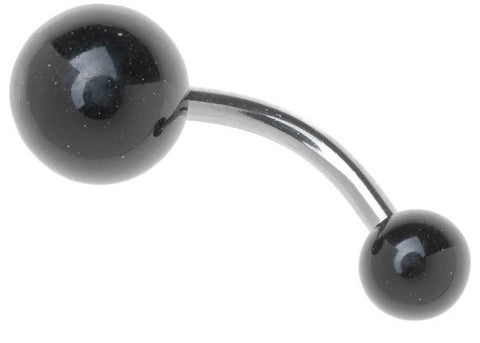 Black steel navel piercing